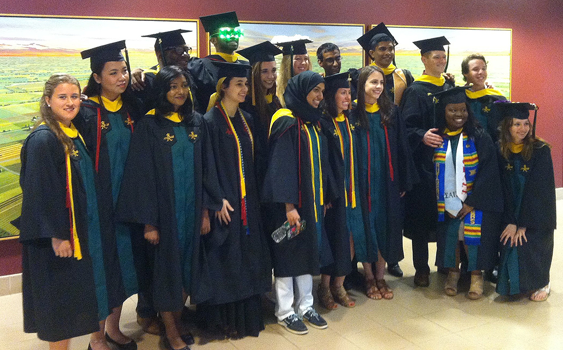 Photo of biotech graduates.